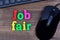 Job fair words on table