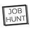 JOB HUNT stamp on white