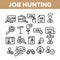 Job Hunting Collection Elements Icons Set Vector