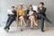 Job Interview. Group of asian people review document while waiting for job interview