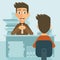 Job interview. Hiring new people for the job concept. Flat vector