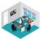 Job Interview Isometric Scene