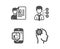 Job interview, Mobile like and Third party icons. Engineering sign. Cv file, Phone thumbs up, Team leader. Vector