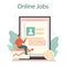 Job interview online service or platform. Idea of employment