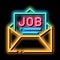 Job Message List Mail In Envelope neon glow icon illustration