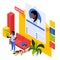 Job Offer Isometric Composition