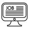 Job online search icon outline vector. Resume hr interview