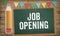 Job Opening headline on black board in school and education illustration