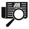 Job paper magnifier icon, simple style