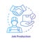 Job production blue concept icon. Jobbing and one-off production idea thin line illustration. Custom work producing