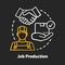 Job production chalk concept icon. Jobbing and one-off production idea. Custom work producing. Manufacturing method