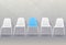 Job recruiting concept banner. Vacant chairs near office wall