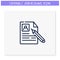 Job resume line icon. Editable illustration