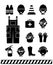 Job safety black icons. Personal protective