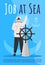 Job at sea poster vector template