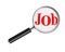 Job searchJob text under a magnifying glass