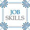 Job Skills Blue Grey Floral Square