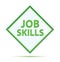 Job Skills modern abstract green diamond button