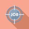 Job target online icon flat vector. Career glass