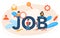 Job typographic header. Idea of employment and hiring.
