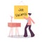 Job vacancy announcement sign. vector illustration female hire recruitment woman