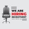 Job Vacancy with Empty office chair.  Business hiring and recruiting employee for empty position,  illustration for banner and