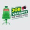 Job Vacancy with Empty office chair.  Business hiring and recruiting employee for empty position,  illustration for banner and