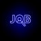 Job, vacancy, magnifier icon. Elements of Human resources illustration in neon style icon. Signs and symbols can be used for web,