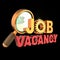 Job vacancy text unemployment banner searching work icon