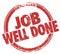 Job Well Done Stamp Words Task Performance Review