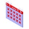 Jobless calendar icon, isometric style