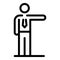 Jobless office manager icon, outline style