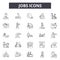 Jobs line icons, signs, vector set, linear concept, outline illustration