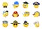 Jobs Occupations Work Emoji Emoticon Set