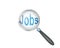 Jobs Text focused with Magnifying Glass Vector