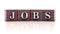 Jobs written on wooden cubes