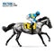 Jockey on horse. Champion. Horse racing. Hippodrome. Racetrack. Jump racetrack. Racing horse. Sport. Pop art style