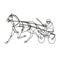 Jockey and Horse Harness Racing Side View Continuous Line Drawing