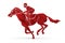 Jockey on horse, Horse racing cartoon graphic