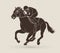 Jockey riding horse, hose racing, horseman