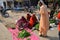 Jodhpur, India - January 2, 2015: Indian people shopping at typical vegetable street market