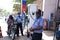 Jodhpur, Rajasthan, India - May 20 2020: worker wearing mask filling petrol on gas station, City reopen after ease the lock down