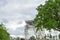 Jodrell Bank Radio telescope in the rural countryside of Cheshire England