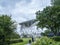 Jodrell Bank Radio telescope in the rural countryside of Cheshire England