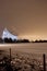 Jodrell bank satellite dish at night