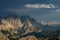 Jof di Miezegnot and JÃ´f Fuart peak from Mangart Pass, Triglav national park, Slovenia, Europe