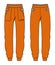 Jogger bottom Pants design flat sketch vector illustration, Track pants concept with front and back view, Sweatpants for running,