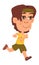 Jogger boy. Cartoon boy running. Child sport