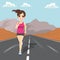 Jogging Girl Road