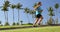 Jogging man running in park living healthy active lifestyle